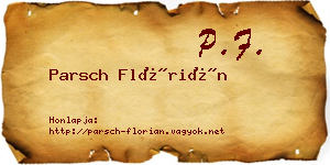 Parsch Flórián névjegykártya